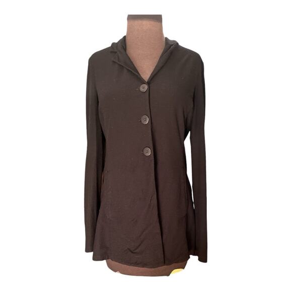 Eileen Fisher Jackets & Blazers - Eileen Fisher Slinky Black Old Money Minimalist Viscose Nylon Spandex Jacket XS